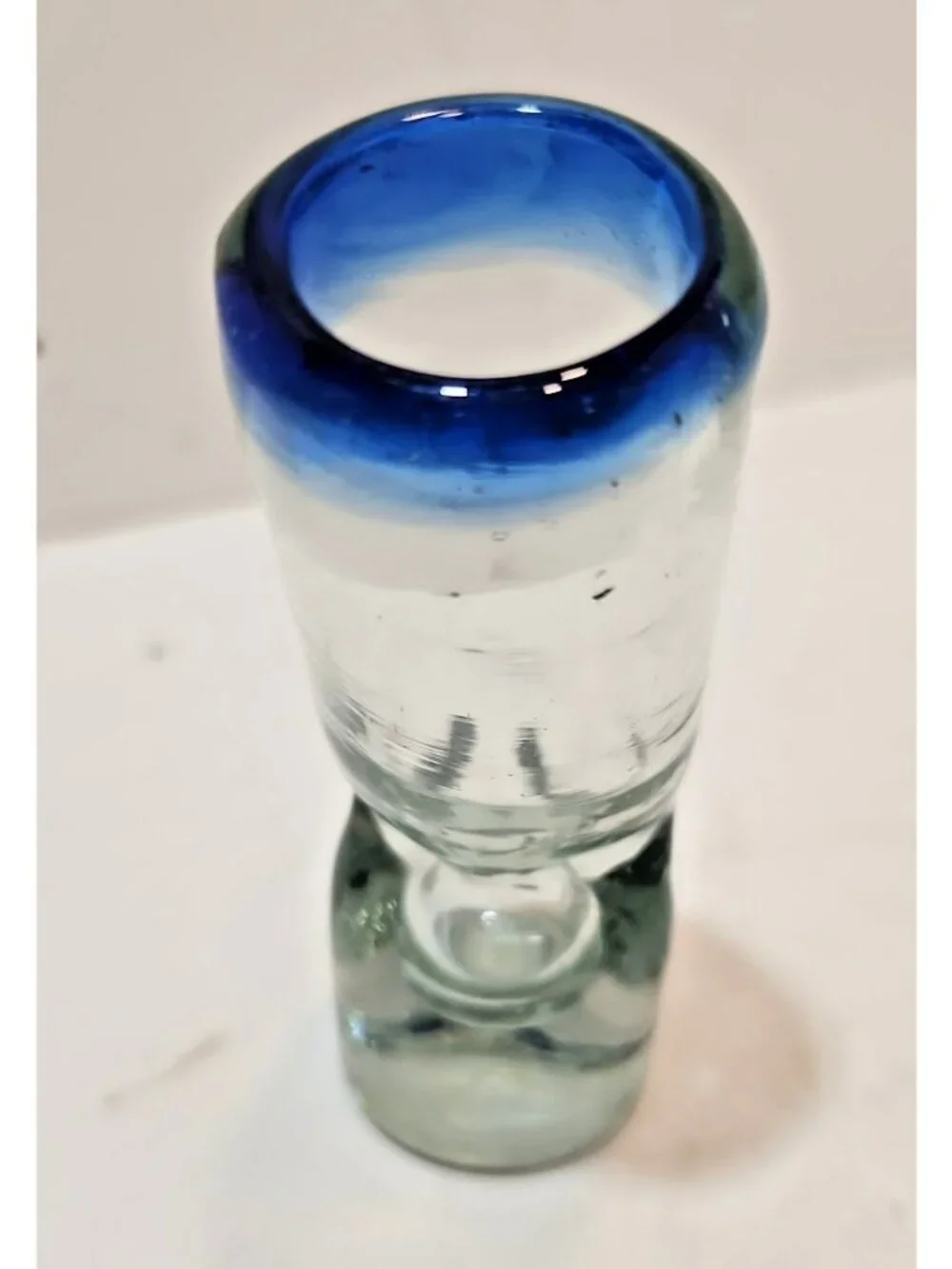 Mextequil Mexican Tequila Shot Glass Hand Blown Glass - Set of 5  2 oz- Bent